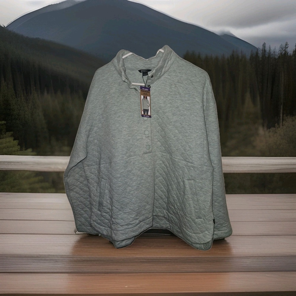 NWT XXL $99 Eddie Bauer Quilted Sweater Women Seafoam  Pullover Cotton Blend Plu